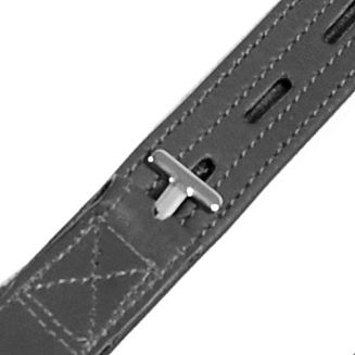 Leather Dressage Stirrup Leathers DAW-MAG with Hook Fastening Black / 09050 - 2