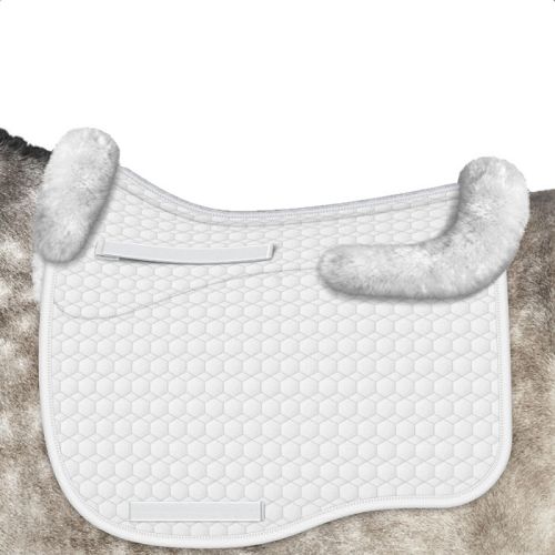 Czaprak ujeżdżeniowy MATTES EUROFIT z futrem medycznym biały