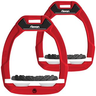 FLEX-ON Strzemiona SAFE-ON - inclined ULTRA grip - red -czerwona ramka, biała wkładka - biały elastomer