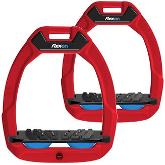 FLEX-ON Strzemiona SAFE-ON - inclined ULTRA grip - red -czerwona ramka, czarna wkładka - niebieski elastomer