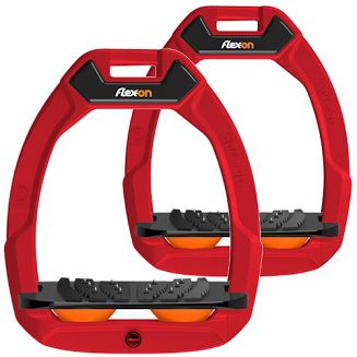 FLEX-ON Strzemiona SAFE-ON - inclined ULTRA grip - red -czerwona ramka, czarna wkładka - pomarańczowy elastomer