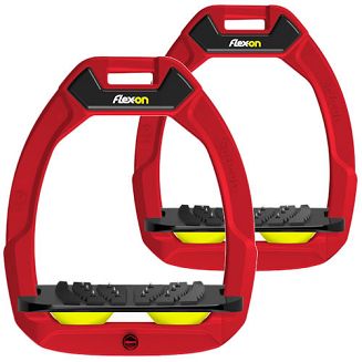 FLEX-ON Strzemiona SAFE-ON - inclined ULTRA grip - red -czerwona ramka, czarna wkładka - żółty elastomer