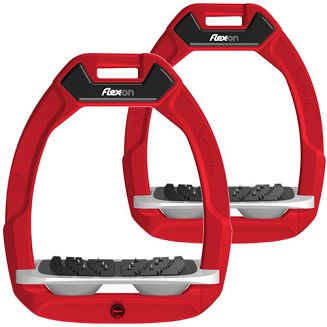 FLEX-ON Strzemiona SAFE-ON - inclined ULTRA grip - red -czerwona ramka, szara wkładka - szary elastomer