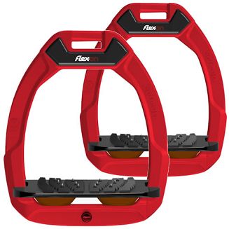 FLEX-ON Strzemiona SAFE-ON - inclined ULTRA grip - red -czerwona ramka, czarna wkładka - brązowy elastomer