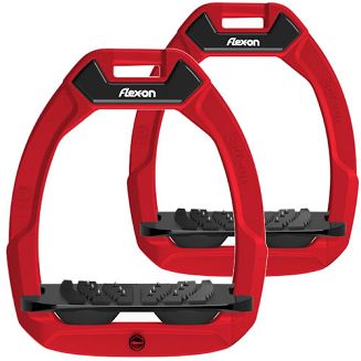 FLEX-ON Strzemiona SAFE-ON - inclined ULTRA grip - red -czerwona ramka, czarna wkładka - czarny elastomer