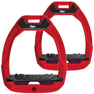 FLEX-ON Strzemiona SAFE-ON - inclined ULTRA grip - red -czerwona ramka, czarna wkładka - śliwkowy elastomer