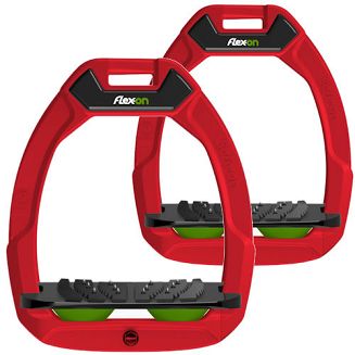 FLEX-ON Strzemiona SAFE-ON - inclined ULTRA grip - red -czerwona ramka, czarna wkładka - zielony elastomer