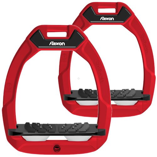 FLEX-ON Strzemiona SAFE-ON - inclined ULTRA grip - red -czerwona ramka, czarna wkładka - biały elastomer