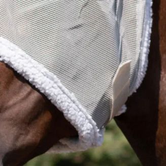 Maska - Siatka na głowę konia QHP chroniąca przed owadami Grey /5059 - 2