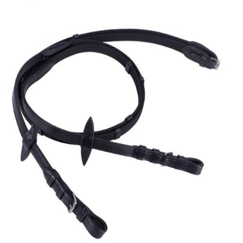 Wodze parciane QHP ze stoperami - czarne