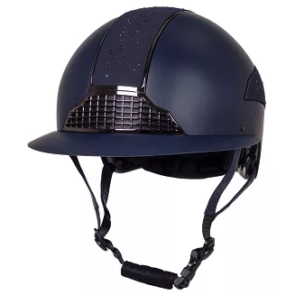 Kask jeździecki QHP Ohio z szerokim daszkiem polo, granatowy,  EN1384:2023 / 8834 - 2