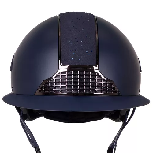 Kask jeździecki QHP Ohio z szerokim daszkiem polo, granatowy,  EN1384:2023 / 8834