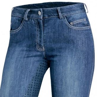 SCHOCKEMÖHLE Bryczesy DELPHI Jeans, pełny silikonowy lej / 2171 niebieskie jeans