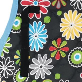 Cotton saddle pad VS Pony MUSTANG , graphite with colorful flowers / 3019 - 2