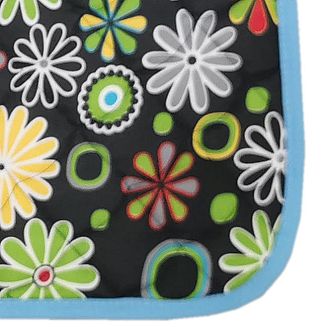 Cotton saddle pad VS Pony MUSTANG , graphite with colorful flowers / 3019 - 3