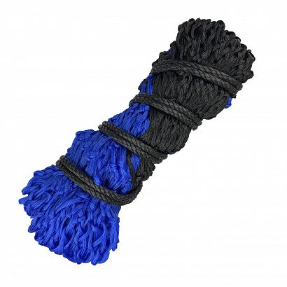 Hay net DUO length 110cm, mesh size 5cm - black and blue