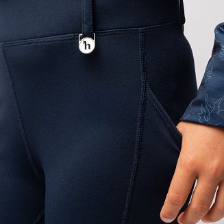 Bryczesy – Leginsy dziecięce ocieplane HORZE Dea, pełny silikonowy lej, czarne / 3YVCB - 2