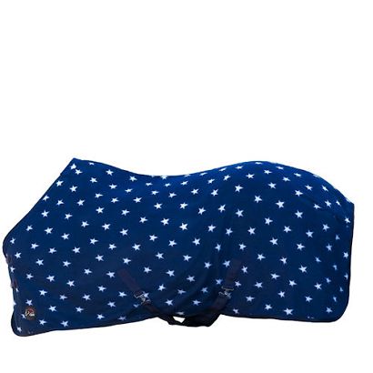 Fleece Rug HKM with Belly  Straps, Starry Sky Navy Blue / 15591