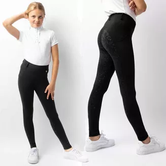 Bryczesy - leginsy dziecięce, ocieplane THERMO-DEA  pełny silikonowy lej Caviar Black - 2