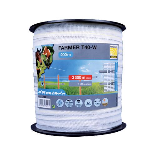 Taśma do ogrodzenia elektrycznego HORIZONT ROLOS FARMER T40-W 200 m 