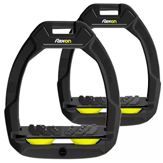 FLEX-ON Strzemiona Safe-On - inclined ULTRA GRIP - czarna ramka - czarna wkładka -żółty elastomer