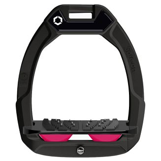 Strzemiona FLEX-ON Safe-On - inclined ULTRA grip - czarna ramka - czarna wkładka - elastomer fuchsia