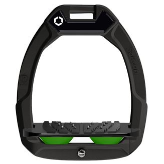 Strzemiona FLEX-ON Safe-On - inclined ULTRA grip - czarna ramka - czarna wkładka - elastomer green