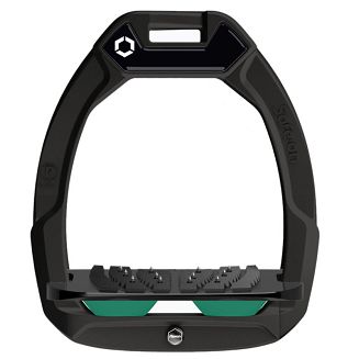 Strzemiona FLEX-ON Safe-On - inclined ULTRA grip - czarna ramka - czarna wkładka - elastomer irish green