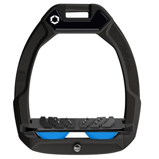 Strzemiona FLEX-ON Safe-On - inclined ULTRA grip - czarna ramka - czarna wkładka - elastomer light blue