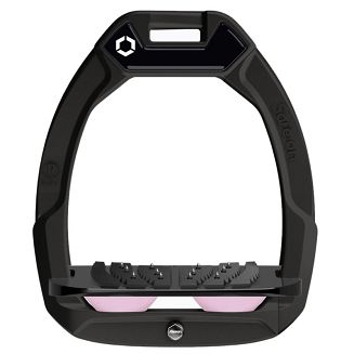 Strzemiona FLEX-ON Safe-On - inclined ULTRA grip - czarna ramka - czarna wkładka - elastomer light pink