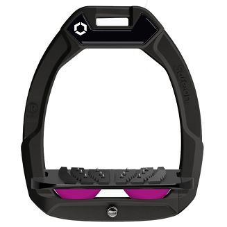 Strzemiona FLEX-ON Safe-On - inclined ULTRA grip - czarna ramka - czarna wkładka - elastomer plum