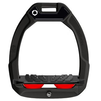 Strzemiona FLEX-ON Safe-On - inclined ULTRA grip - czarna ramka - czarna wkładka - elastomer red