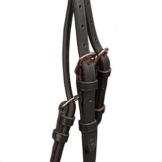 Ogłowie skórzane Y Gemma nachrapnik kombinowany, wodze parciane, brązowe / 39180 - 2