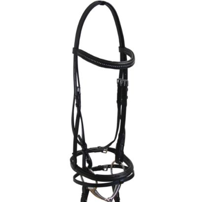 Ogłowie skórzane Y Elena z nachrapnikiem kombinowanym / 2901