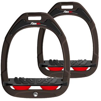 FLEX-ON Strzemiona Green Composite - inclinet ULTRA grip - brązowa ramka-czarna wkładka - czerwony elastomer