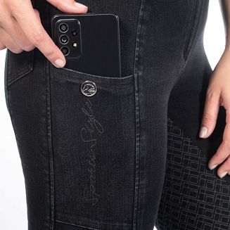 Ladies' Riding breeches HKM Harbour Island Denim Black/ 14540 - 4