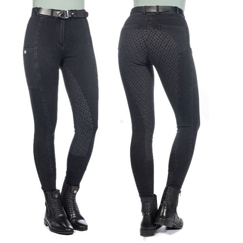 Ladies' Riding breeches HKM Harbour Island Denim Black/ 14540