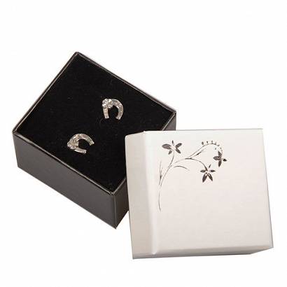 SILVER Ear studs HORSE SHOE with CLOVER Silver 12