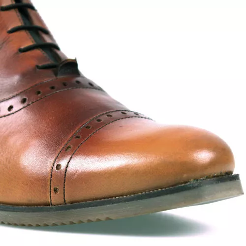 Oficerki skórzane QHP Sophia Cognac szerokie (wysokie buty jeździeckie) / 7134
