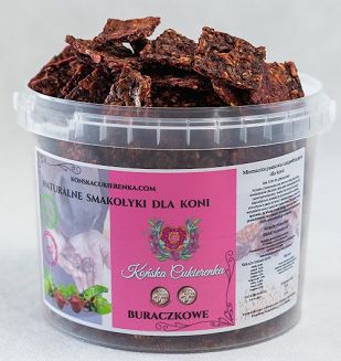 Naturalne smakołyki buraczkowe KOŃSKA CUKIERENKA ciasteczka dla koni / 1,2l