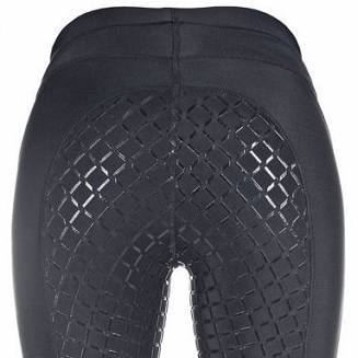 Bryczesy - Legginsy HKM MESH  z pełnym silikonowym lejem - czarny