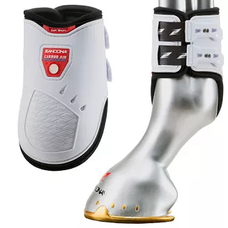 Ochraniacze magnetyczne ZANDONA Carbon Air BALANCE Fetlock - zapinane na kołki - tył / E2115B  białe