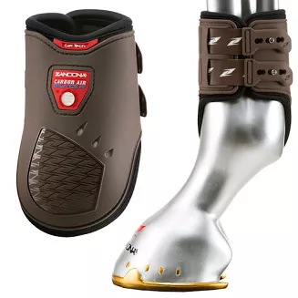 Ochraniacze magnetyczne ZANDONA Carbon Air BALANCE Fetlock - zapinane na kołki - tył / E2115B  brązowe