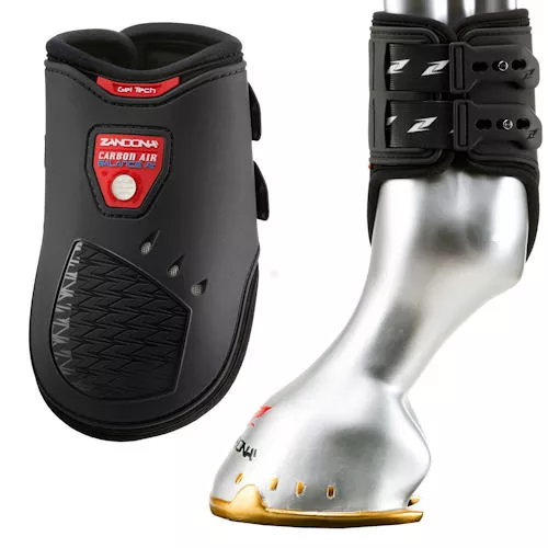 Ochraniacze magnetyczne ZANDONA Carbon Air BALANCE Fetlock - zapinane na kołki - tył / E2115B  czarne