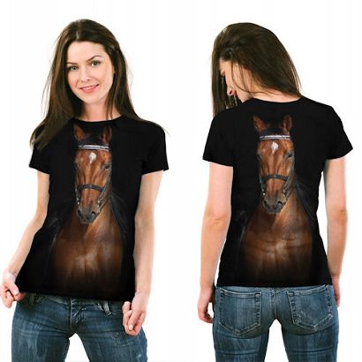 Koszulka T-shirt 3D w konie FULL PRINT