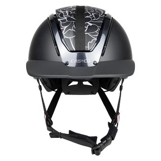 Połączenie matowej czerni po bokach, błyszczącego metalicznego panelu centralnego oraz eleganckiej skóry z motywem kwiatowym (chryzantema) tworzy wyjątkowy, stylowy wygląd, który wyróżnia się na tle klasycznych modeli.