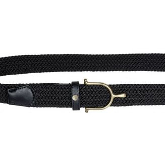 Pasek do spodni HKM Ann - kolor czarny z złotą klamrą - black / gold