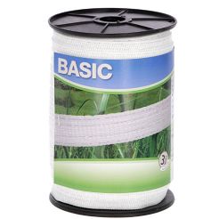 Taśma do ogrodzenia elektrycznego KERBL Basic 200m, 20mm, 4 x 0,16 Biała / 11-0613