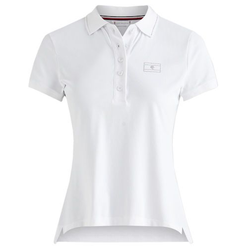 Koszulka polo damska TOMMY HILFIGER Crystal Emblished,  / 10066 Kolor biały - optical white.