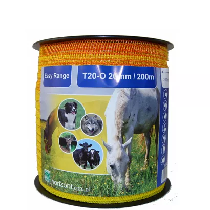 Taśma do ogrodzenia elektrycznego HORIZONT ROLOS Easy Range T20-O 200m x 20mm / 17245
